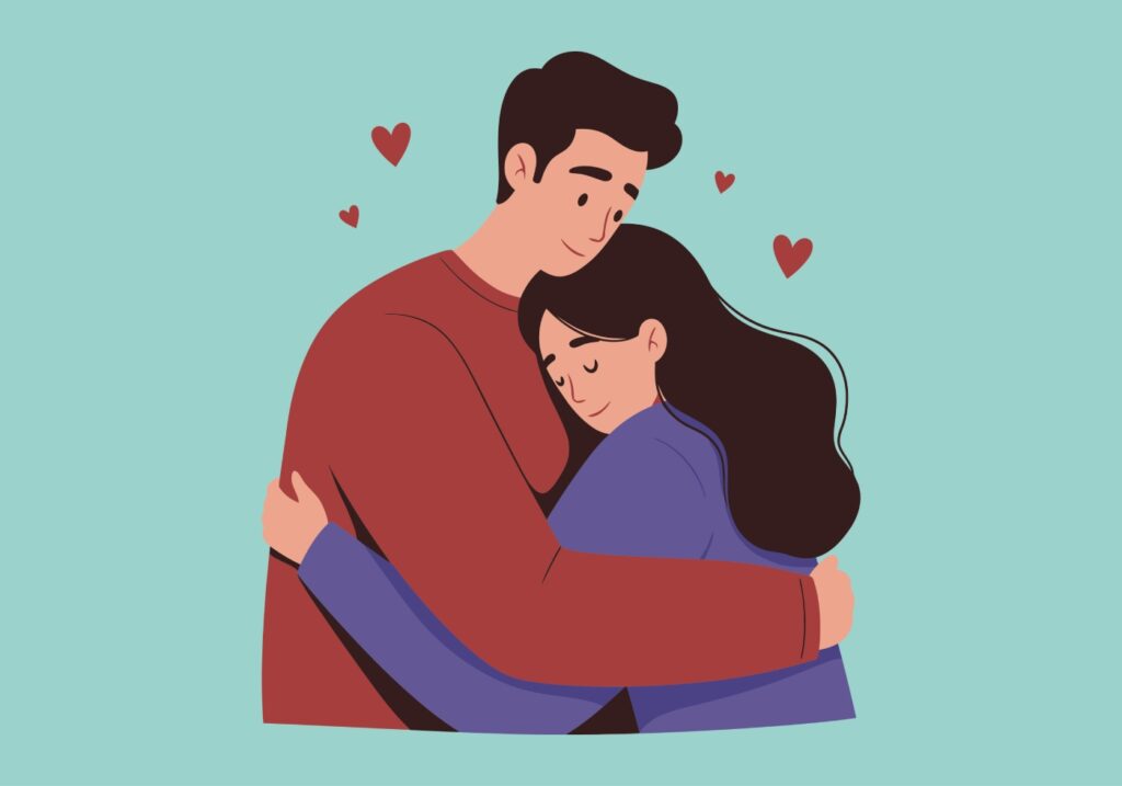 A couple hugging